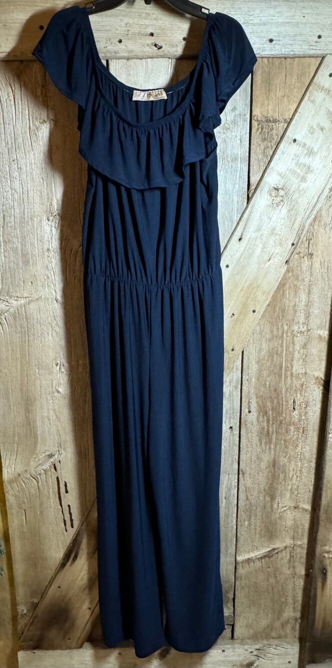 Hybrid & Company Women XL Off Shoulder High Waist Wide Leg Pants Jumpsuit Romper
